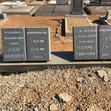 VORSTER Lukas Marthinus 1925-2007 &amp; Gesina Christina 1935-1989