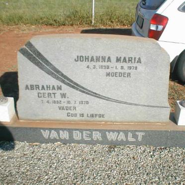 WALT Abraham Gert W., van der 1892-1970 &amp; Johanna Maria 1898-1978
