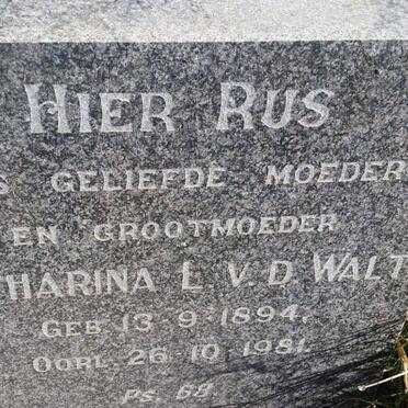 WALT Catharina L., v.d. 1894-1981