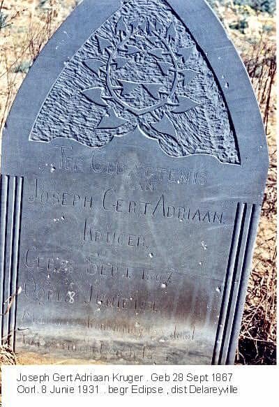 KRUGER Joseph Gert Adriaan 1867-1931