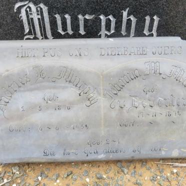 MURPHY Andries K. 1873-1957 &amp; Johanna M.C.C. VAN DEVENTER 1879-1968 