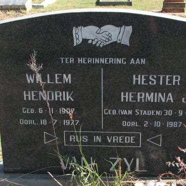 ZYL Willem Hendrik, van 1907-1977 &amp; Hester Hermina J. VAN STADEN 1907-1987 