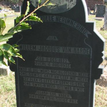 AARDE Willem Jacobus, van 1872-1933