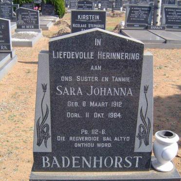 BADENHORST Sara Johanna 1912-1984