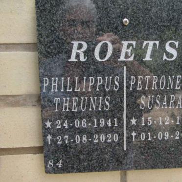 ROETS Phillippus Theunis 1941-2020 &amp; Petronella Susarah 1944-2020