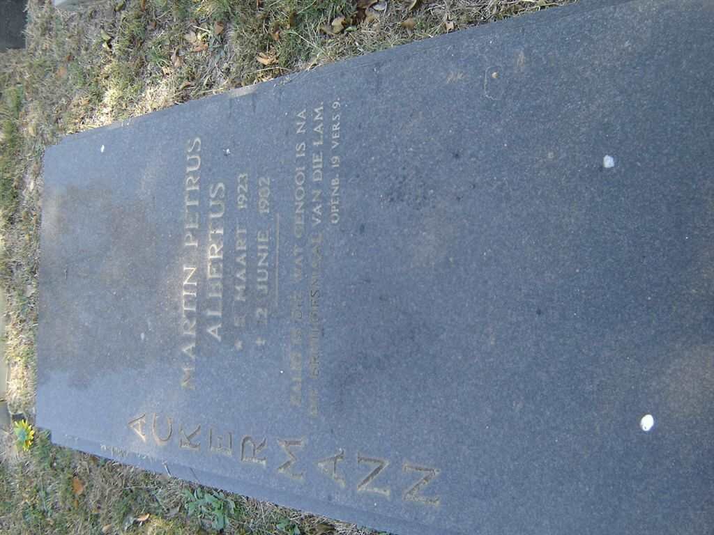 ACKERMANN Martin Petrus Albertus 1923-19?2