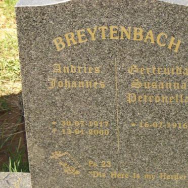 BREYTENBACH Andries Johannes 1917-2000 &amp; Gertruida Susanna Petronella 1916-