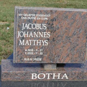 BOTHA Jacobus Johannes Matthys 1938-2002