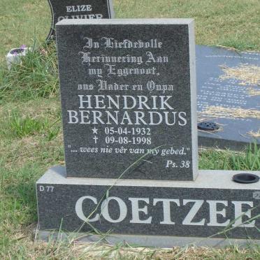 COETZEE Hendrik Bernardus 1932-1998