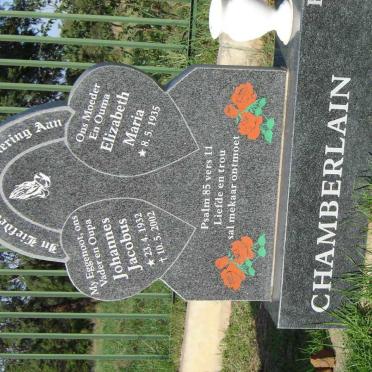 CHAMBERLAIN Johannes Jacobus 1932-2002 &amp; Elizabeth Maria 1935-