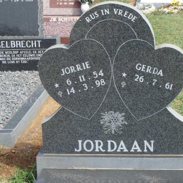 JORDAAN Jorrie 1954-1998 &amp; Gerda 1961-