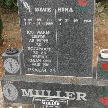 MULLER David Stephanus Lourence 1966-2009 &amp; Rina 1968-
