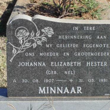 MINNAAR Johanna Elizabeth Hester nee NEL 1907-1981