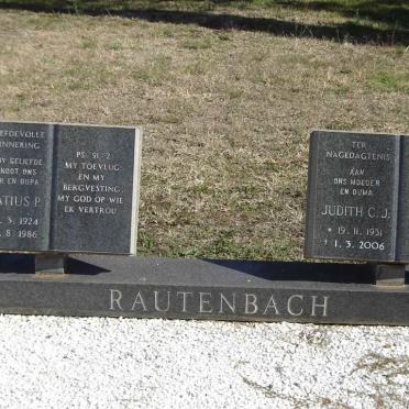 RAUTENBACH Ignatius P. 1924-1986 &amp; Judith C.J. 1931-2006