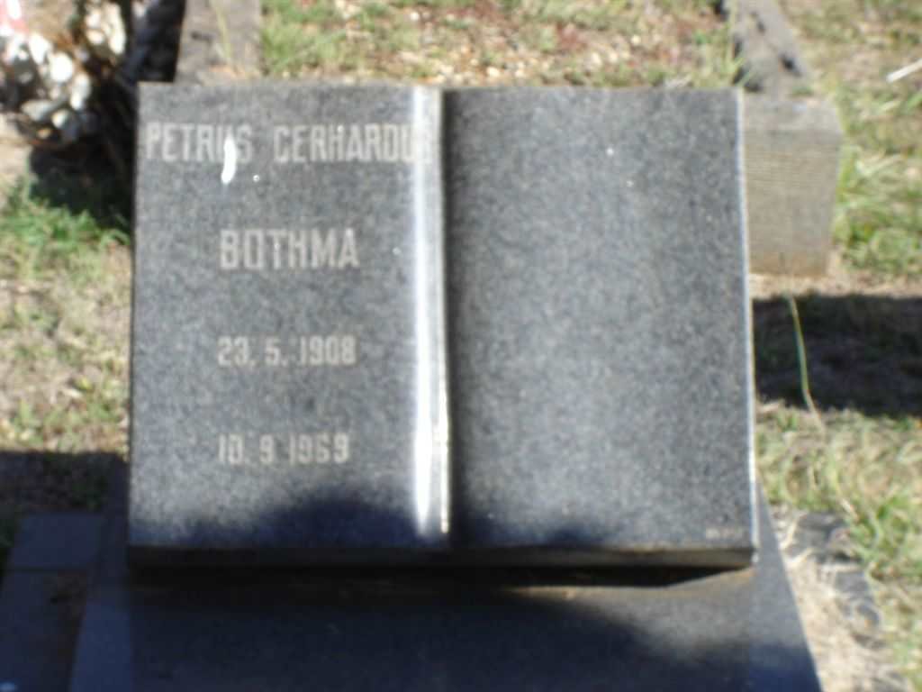 BOTHMA Petrus Gerhardus 1908-1969