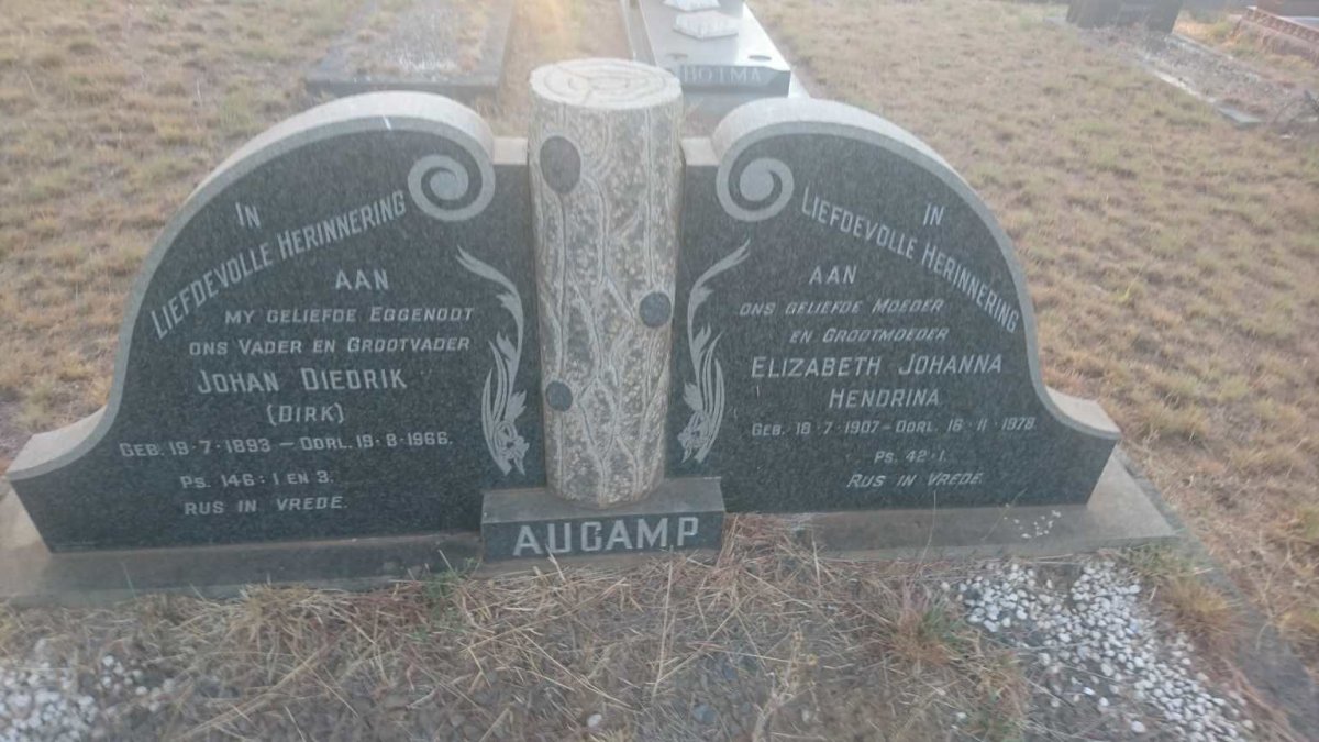 AUCAMP Johan Diedrik 1893-1966 &amp; Elizabeth Johanna Hendrina 1907-1978