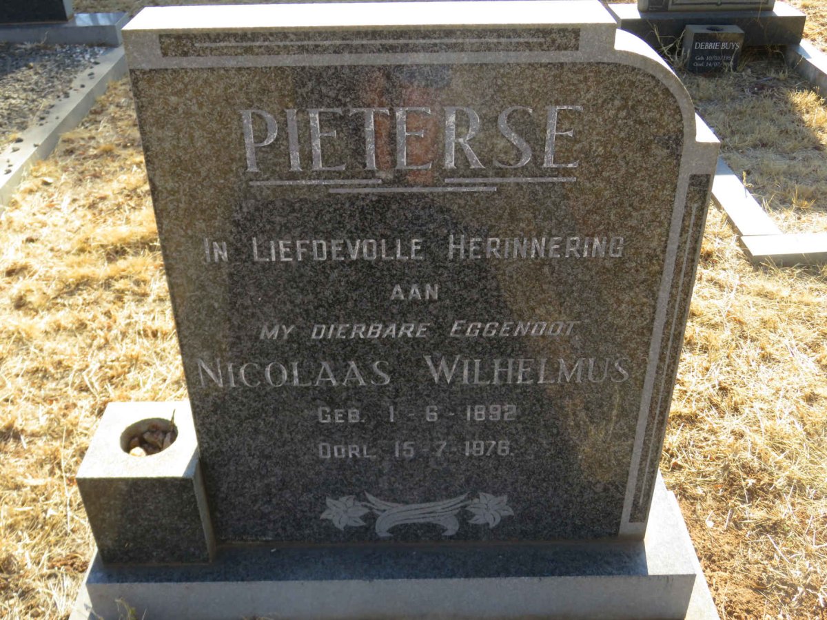 PIETERSE Nicolaas Wilhelmus 1892-1976