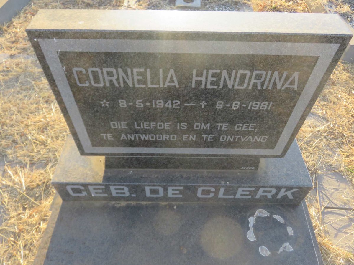 ? Cornelia Hendrina nee DE CLERK 1942-1981