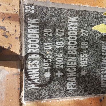 BROODRYK Hannes 1955-2004 &amp; Francien 1955-