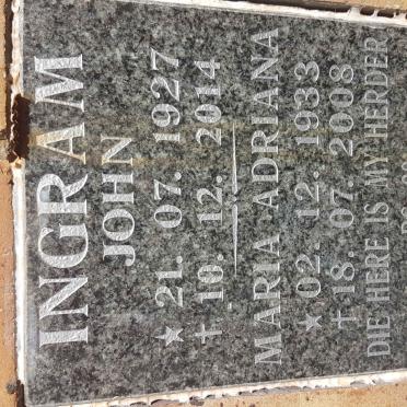 INGRAM John 1927-2014 &amp; Maria Adriana 1933-2008