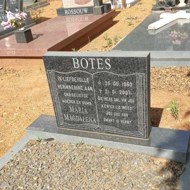 BOTES Maria Magdalena 1953-2007