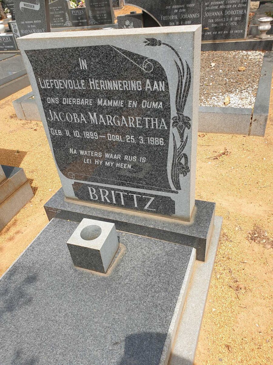 BRITTZ Jacoba Margaretha 1899-1986