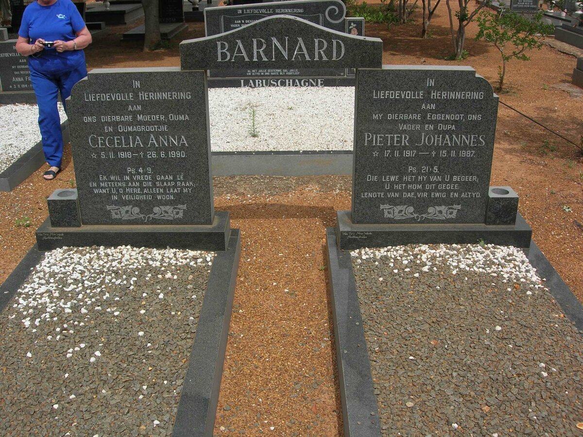 BARNARD Pieter Johannes 1917-1987 &amp; Cecelia Anna 1918-1990