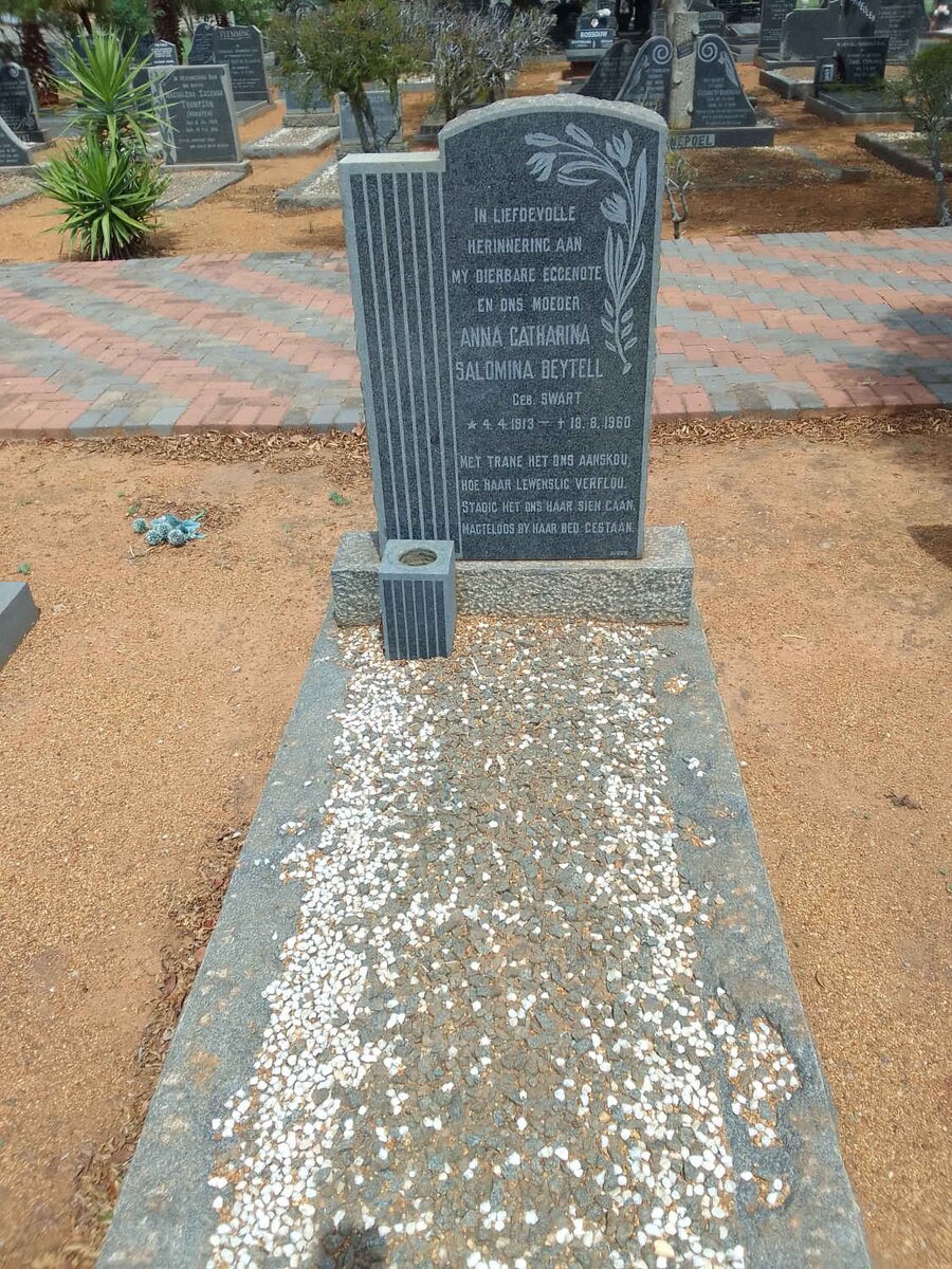 BEYTELL Anna Catharina Salomina nee SWART 1913-1960