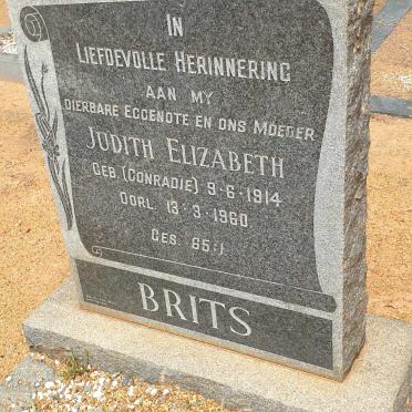 BRITS Judith Elizabeth nee CONRADIE 1914-1960