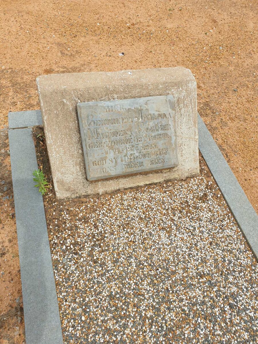 CORDIER Gertruida Johanna Martiena nee FOURIE 18?0-1915