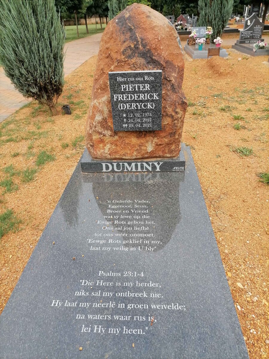 DUMINY Pieter Frederick 1974-2021