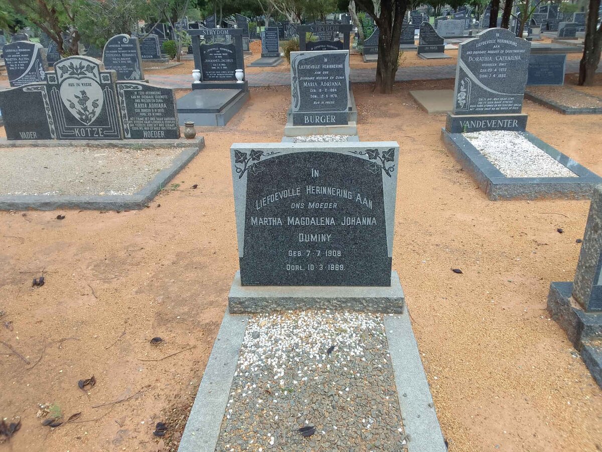 DUMINY Martha Magdalena Johanna 1908-1969