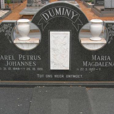 DUMINY Carel Petrus Johannes 1949-1991 &amp; Maria Magdalena 1957-