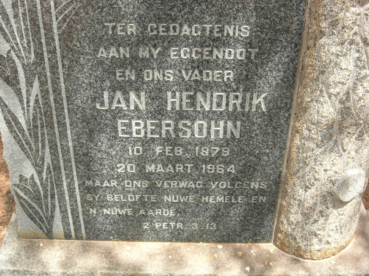 EBERSOHN Jan Hendrik 1879-1964