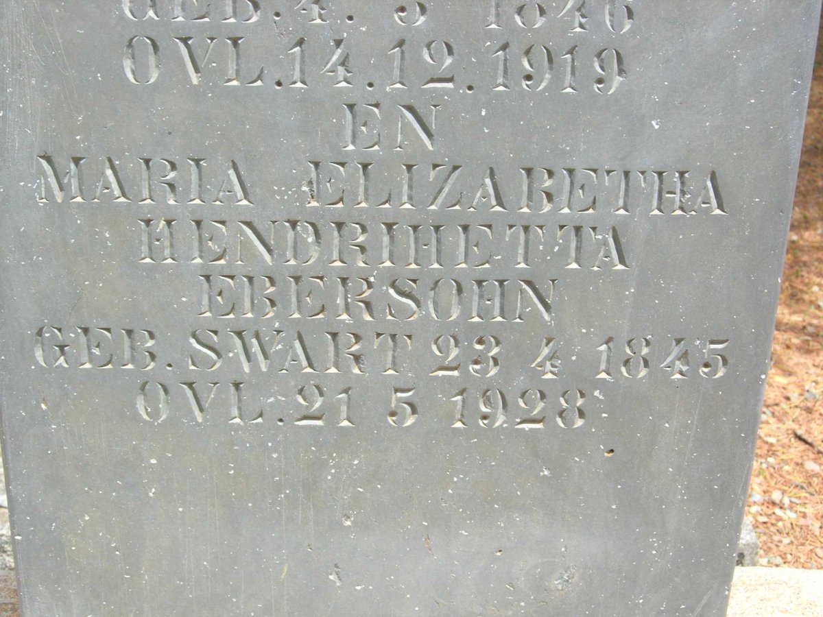 EBERSOHN Frans Hendrik 1846-1919 &amp; Maria Elizabetha Hendrihetta SWART 1845-1928