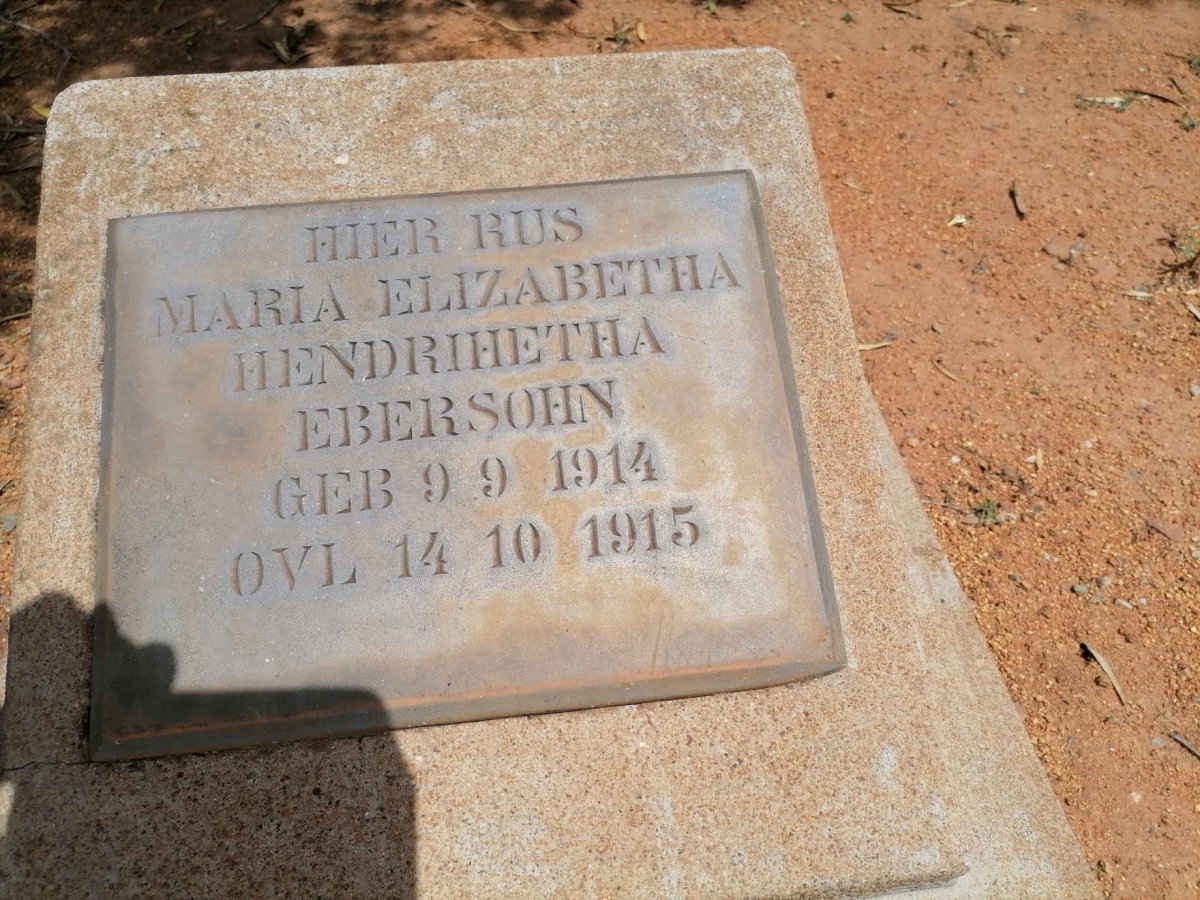 EBERSOHN Maria Elizabetha Hendrihetha 1914-1915
