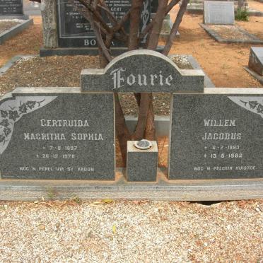 FOURIE Willem Jacobus 1893-1982 &amp; Gertruida Magritha Sophia 1897-1978