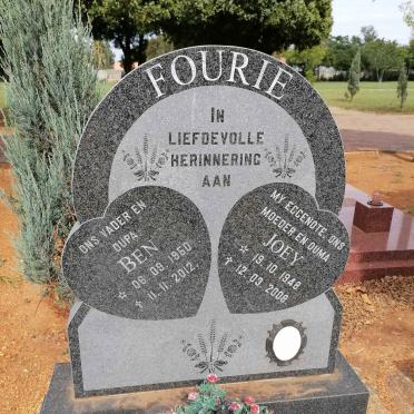 FOURIE Ben 1950-2012 &amp; Joey 1948-2008