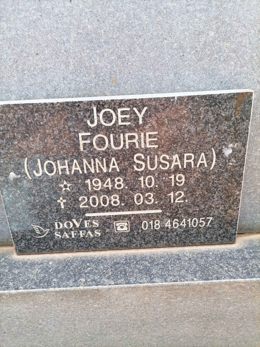 FOURIE Johanna Susara 1948-2008