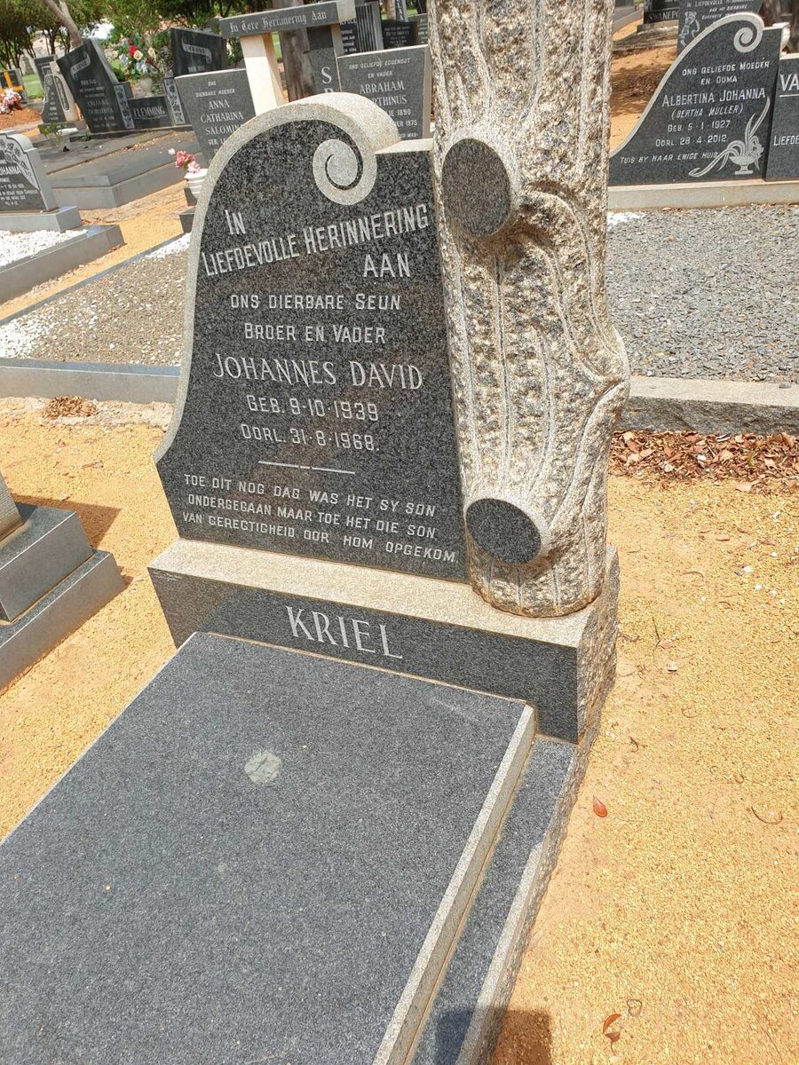 KRIEL Johannes David 1939-1968