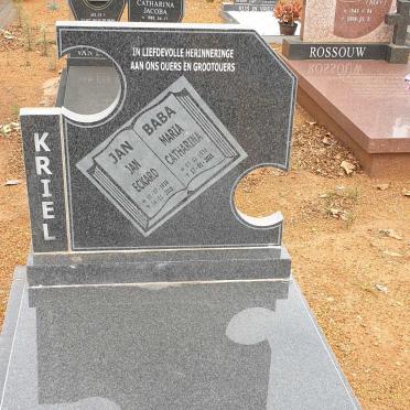 KRIEL Jan Eckard 1918-2018 &amp; Maria Catharina 1930-2021