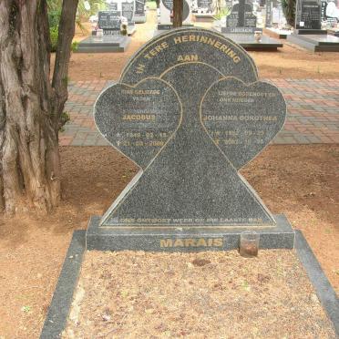 MARAIS Jacobus 1949-2008 &amp; Johanna Dorothea 1952-2002