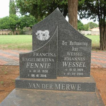 MERWE Wessel Johannes, van der 1929-2009 &amp; Francina Engelbertina 1926-2016