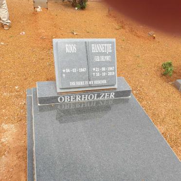 OBERHOLZER Koos 1947- &amp; Hannetjie DELPORT 1947-2019