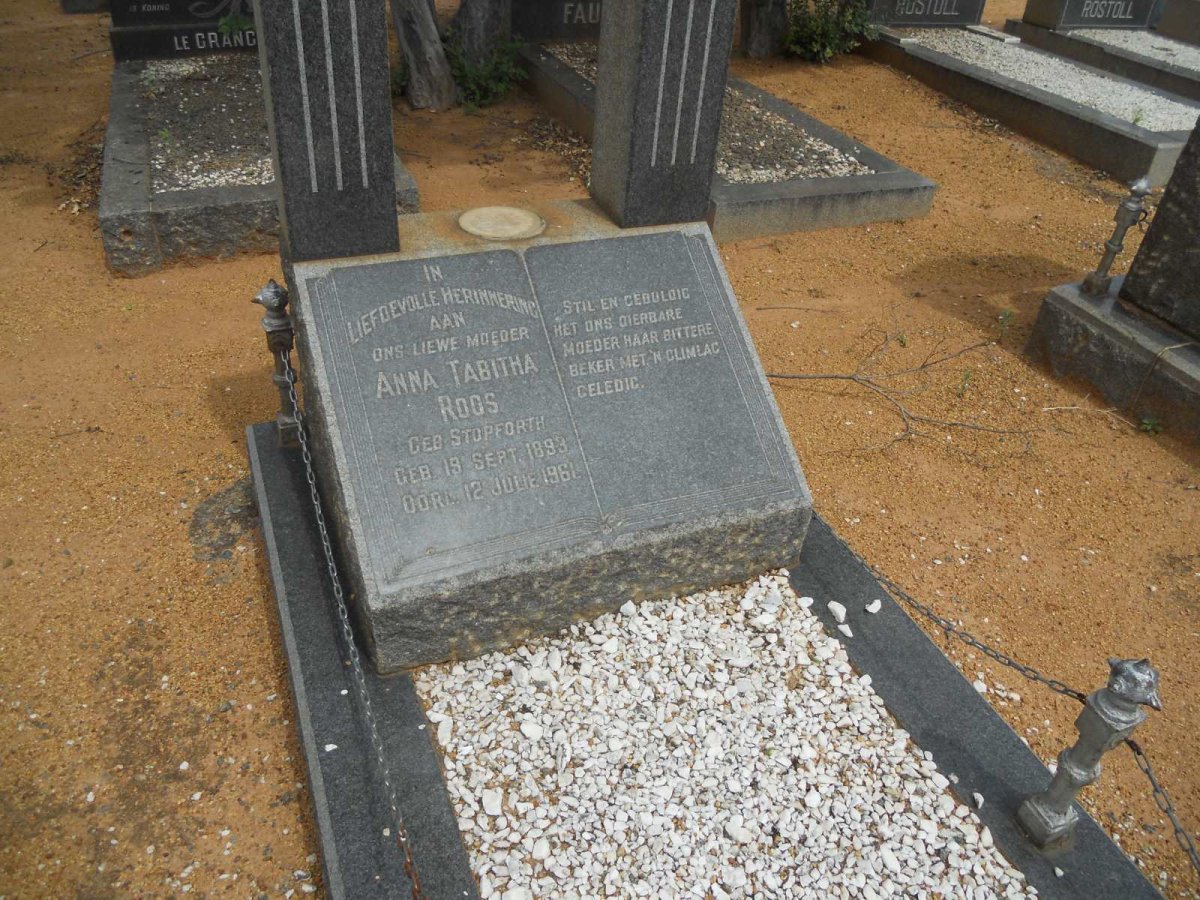 ROOS Anna Tabitha nee STOPFORTH 1893-1961