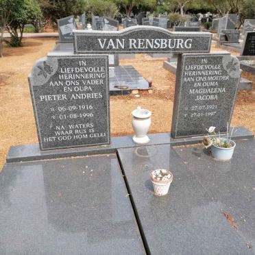 RENSBURG Pieter Andries, van 1916-1996 &amp; Magdalena Jacoba 1921-1997