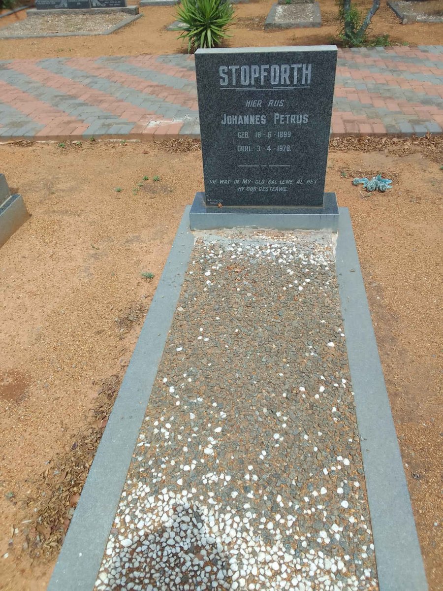 STOPFORTH Johannes Petrus 1899-1978