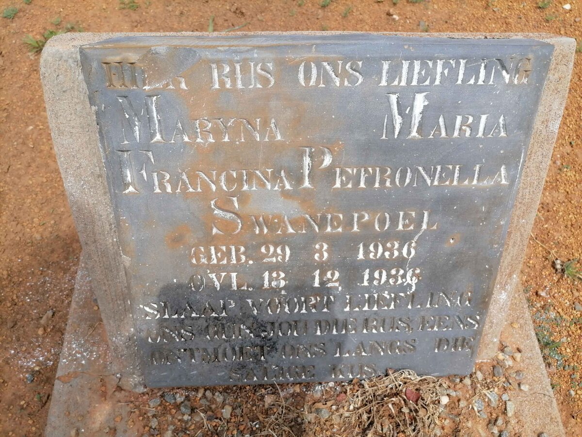 SWANEPOEL Maryna Maria Francina Petronella 1936-1936