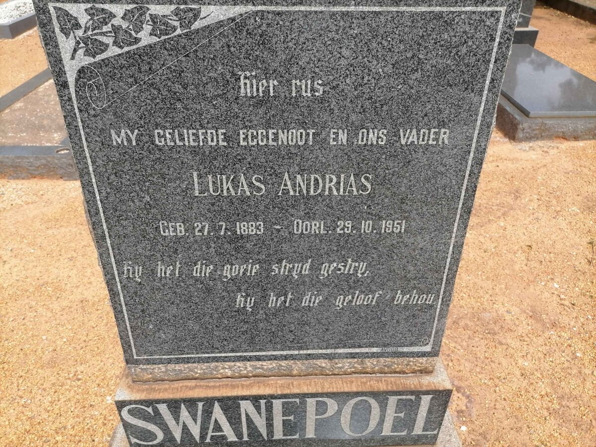 SWANEPOEL Lukas Andrias 1883-1951