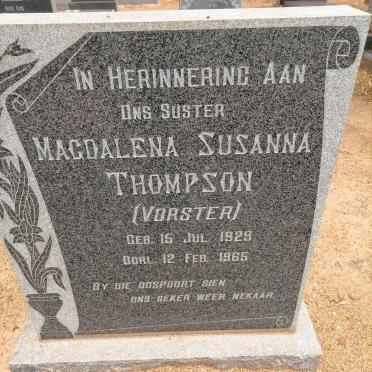 THOMPSON Magdalena Susanna nee VORSTER 1929-1965